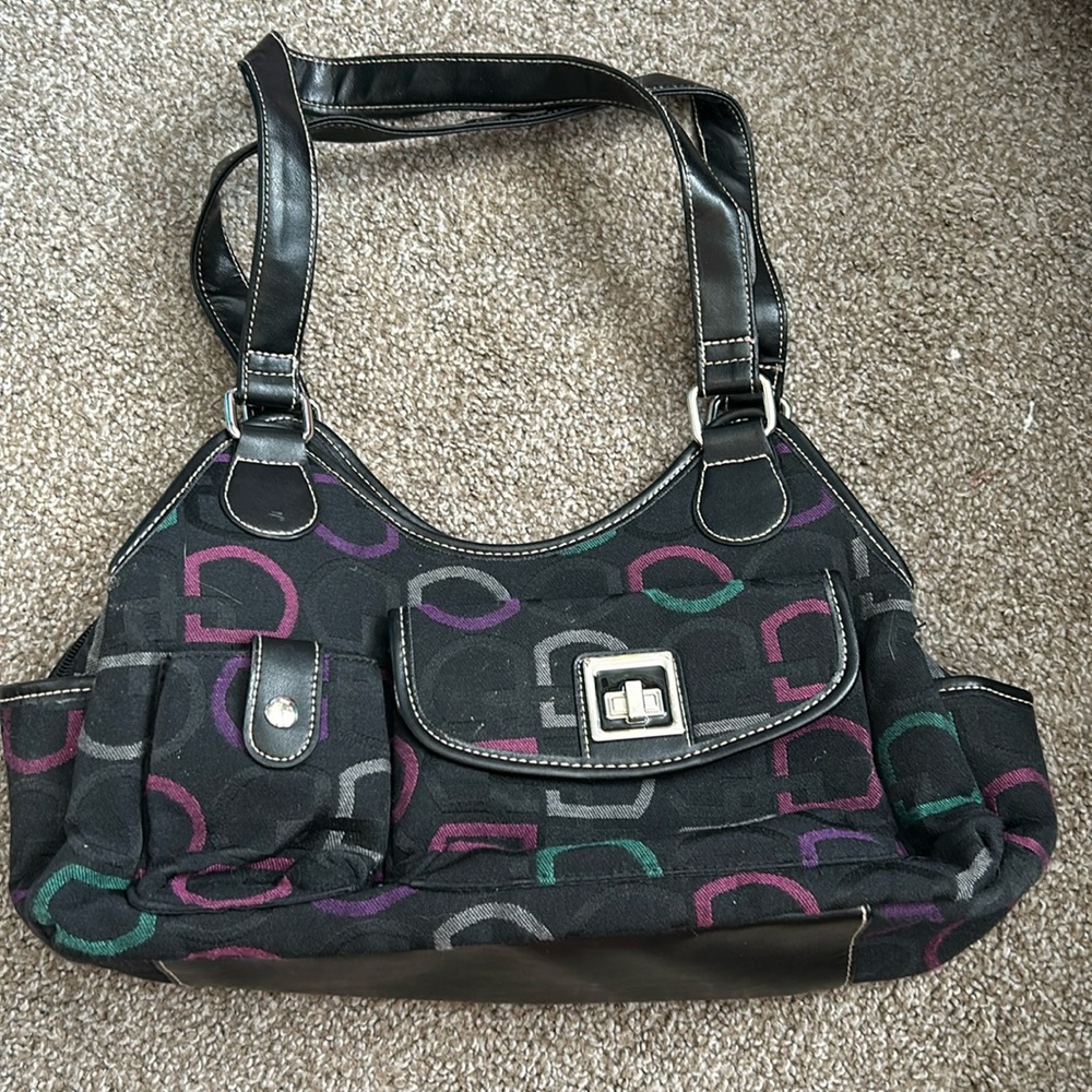 Black Purse with colorful design
